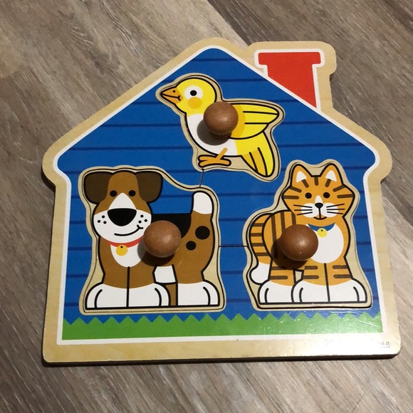 Melissa & Doug Jumbo Knob Puzzle House Pets and Fish Bowl - Picture 3 of 5